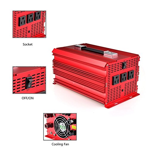 Bestek 2000W power inverter 3-AC outlets