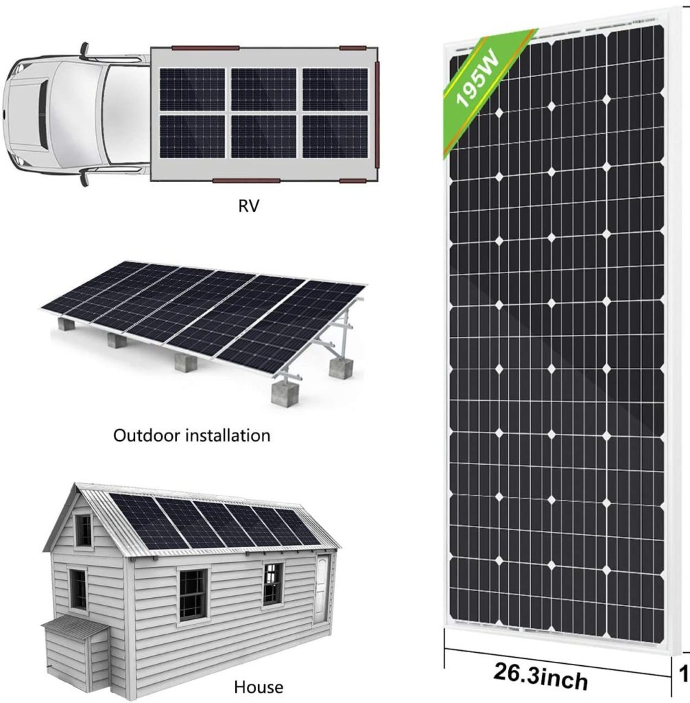 24 volt solar panel shown in various applicarions