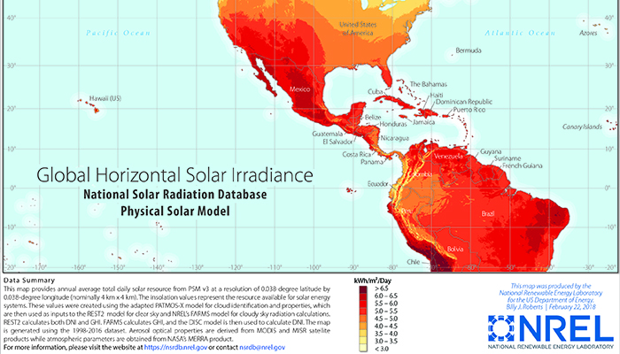 Irradiation Map for Western Hemispher