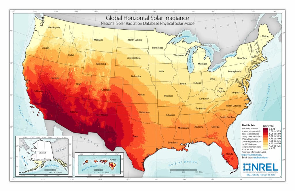 Global Horizontal Solar Irradiance Map